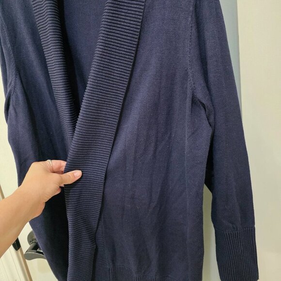 Charter Club Open Front Sweater Cardigan – Women’s Plus 2X Navy Blue - Picture 7 of 8